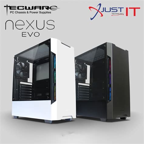 Tecware Nexus Evo Argb Tg Atx Gaming Case Black And White Shopee