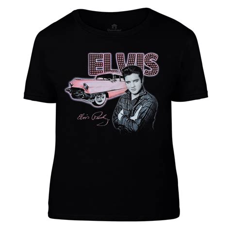 Elvis Pink Classic Car Womens T Shirt Graceland Official Store