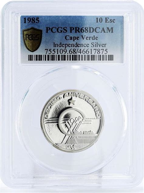 Cape Verde Escudos Th Anniversary Of Independence Pr Pcgs Ag