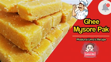 How To Make Ghee Mysore Pak In Tamil Mysurpa Recipe In Tamil Youtube