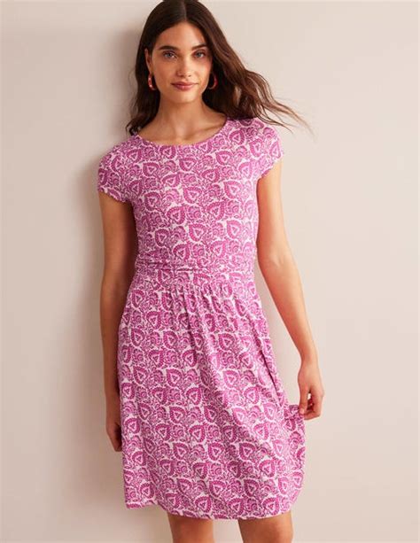 Amelie Jersey Dress Phlox Pink Oak Terrace Boden Us