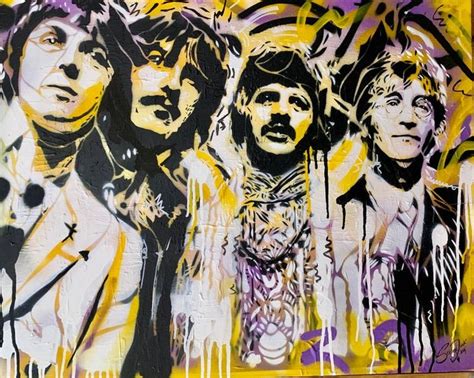 Stephen Quick - Pop Art Portrait of the Beatles music group in Graffiti ...