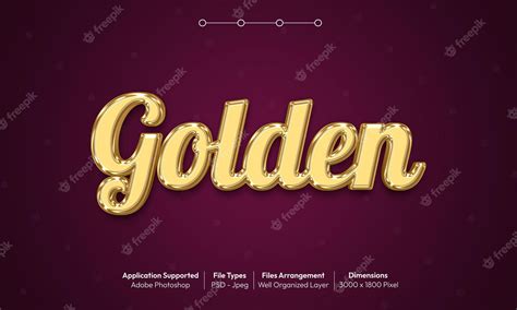 Premium Psd Golden Text Effect Template With 3d Font Style