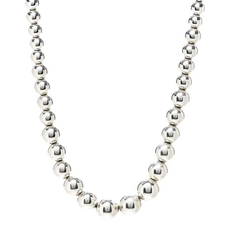 Tiffany Sterling Silver Hardwear Graduated Ball Necklace