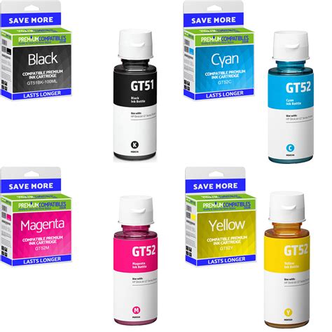 Compatible Hp Gt Gt Cmyk Multipack Ink Bottles M H Ae Ml