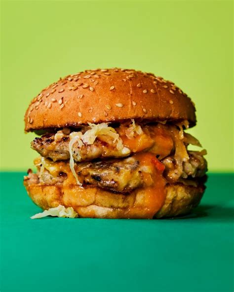 Pork Smash Burger With Cheddar And Sauerkraut Delicious Magazine