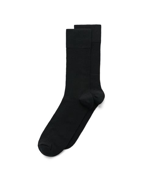 Ecco Mens Ribbed Socks Black