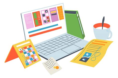 Laptop With Organizers And Planners Management Stock Image
