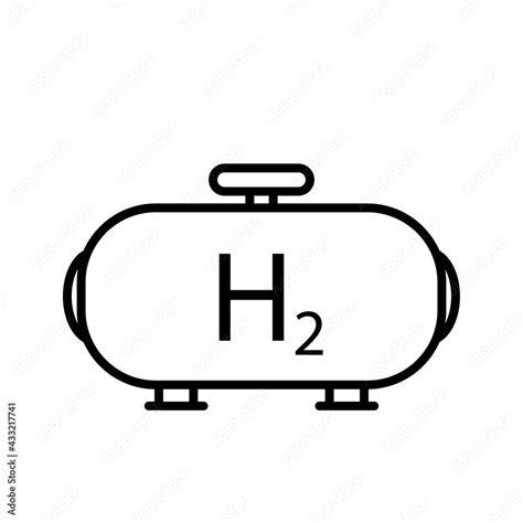 Hydrogen Gas Tank Line Icon Stock Vector Adobe Stock