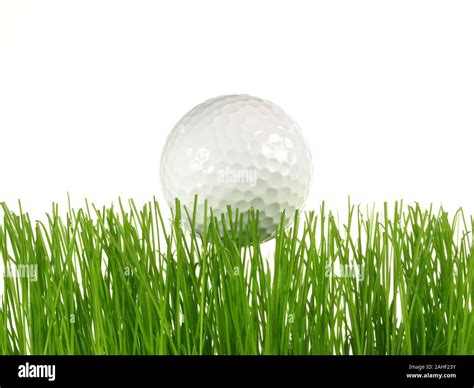 Golf Ball in Grass - White Background Stock Photo - Alamy