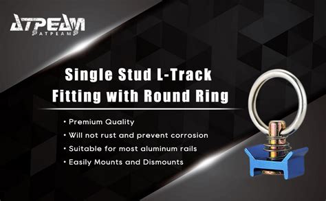 Atpeam Single Stud L Track Fitting With Round Ring Pack Of