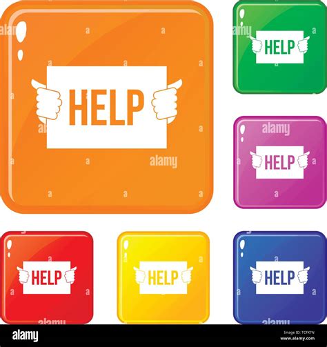 Help icons set vector color Stock Vector Image & Art - Alamy