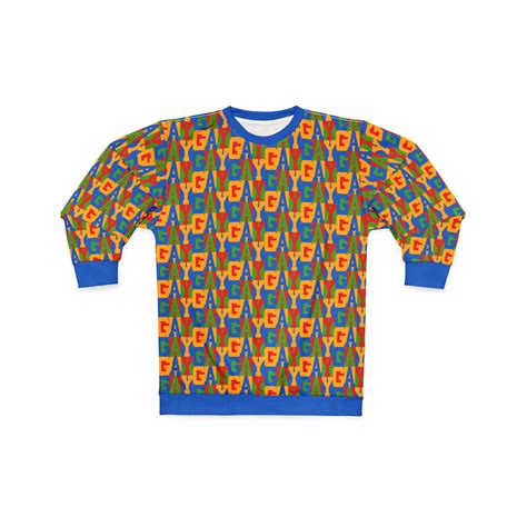 Gay Blocks All Over Print Sweater Gay Pattern Sweater Funny Gay Holiday Sweater Homo Xmas