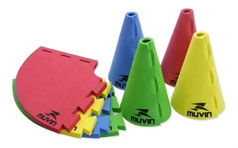 Kit 12 Cones De Marcação Muvin 16cm X 10cm Desmontáveis