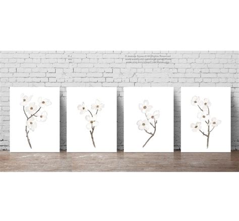 Dogwood Wall Painting Dogwood Art Print Dogwood Flower Set | Etsy