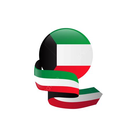 Kuwait Flag Vector Art Png Round Kuwait Flag With Ribbon Banner