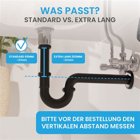 Bächlein Universal Siphon für Waschbecken Abflussgarnitur Ablauf