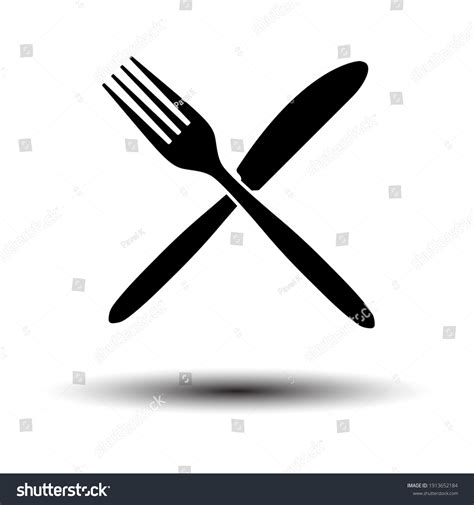 Fork Knife Icon Black On White Stock Vector (Royalty Free) 1913652184 ...