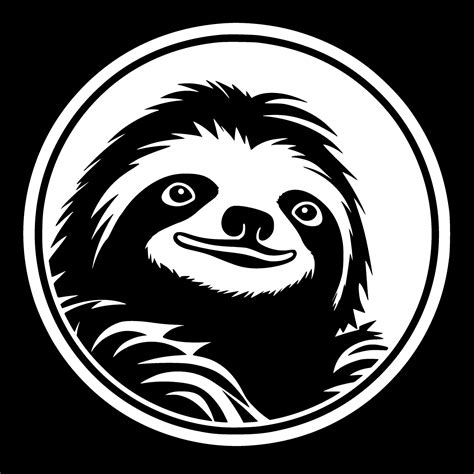 Sloth Black And White Isolated Icon Vector Illustration 26693150
