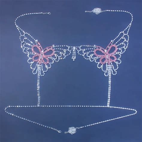 Sexy Butterfly Rhinestone Chain Body Lingerie Set For Women