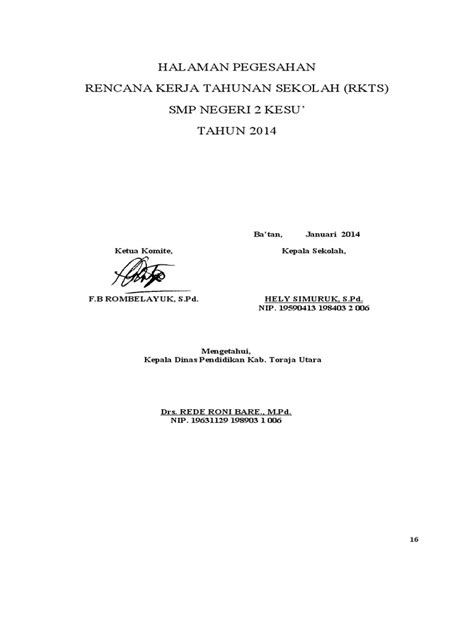 Rencana Kerja Tahunan Sekolah Pdf