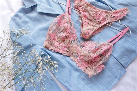 Shopping And Fashion Concept Set Of Glamorous Stylish Lace Lingerie