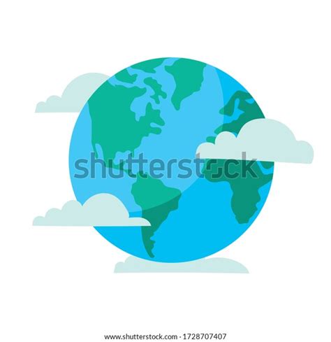 World Planet Earth Clouds Vector Illustration Stock Vector Royalty