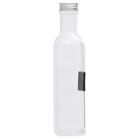 FDIT Bouteilles en verre avec bouchon à vis 12 pcs Carré 250 ml