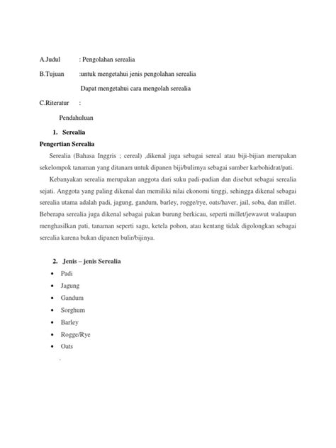 Pengolahan Serealia Pdf