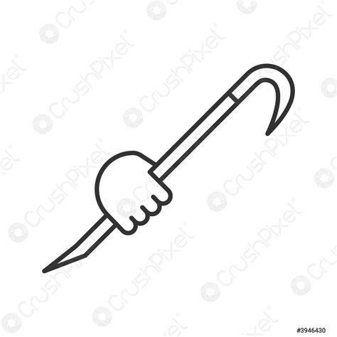 Hand Holding Crowbar Linear Icon Stock Vector 3946430 Crushpixel