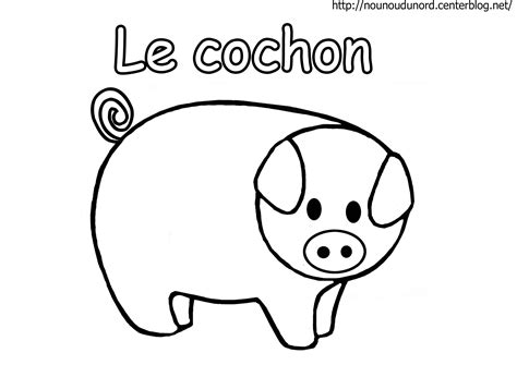 Cochon en Coloriage à gommettes en couleur