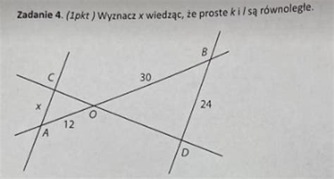 Wyznacz x wiedząc że proste k i l są równoległe Brainly pl