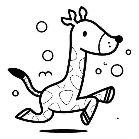 Premium Vector Cute Cartoon Giraffe Playing With Balls Vector