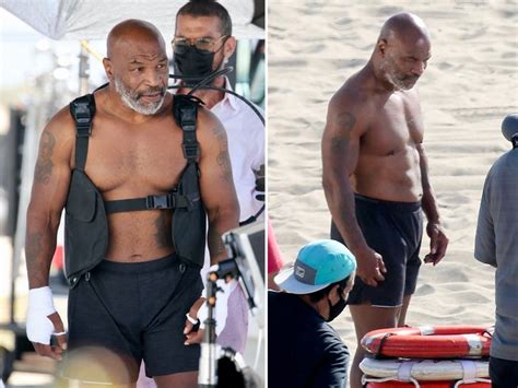 Mike Tyson In Shirtless Steel Cage Showdown On L A Beach Still Ripped