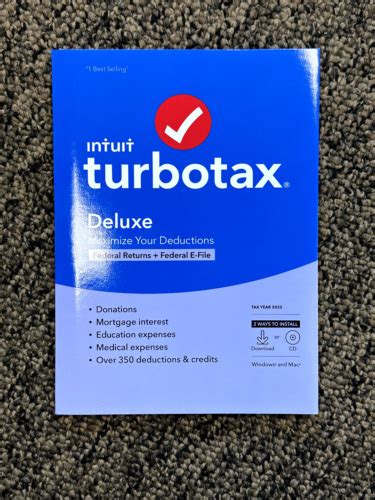 New Intuit Turbotax Deluxe 2022 Federal Return Federal E File