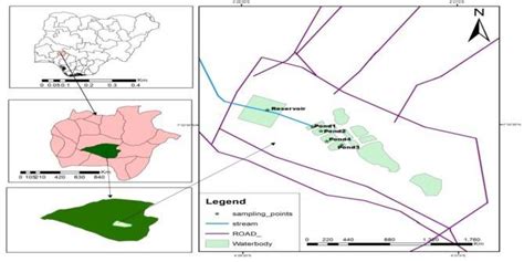 (1) Map of Nigeria showing Ekiti state, (2) Map of Ekiti state showing ...