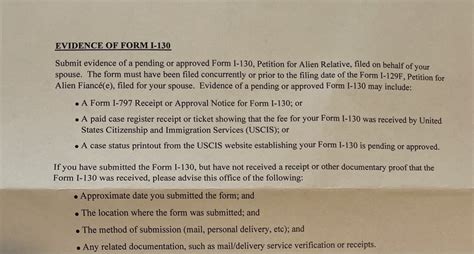 Request Of Initial Evidence Form I 130 For K1 K 1 Fiance E Visa Process And Procedures