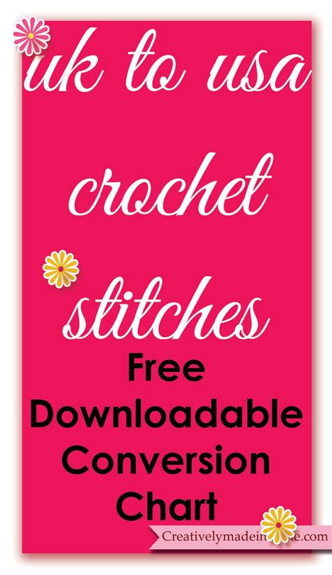 Uk To Us Crochet Stitches Conversion Chart Creatively Made In Home Crochet Stitches Free