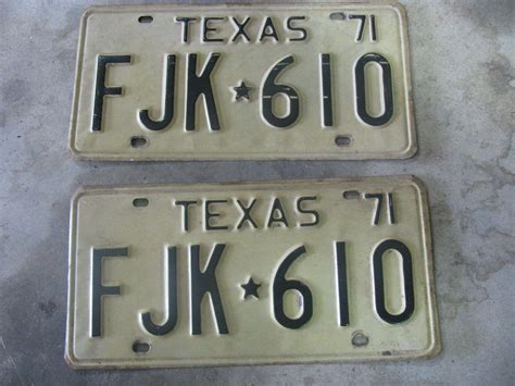 1971 Vintage Texas License Plates | #3914157283