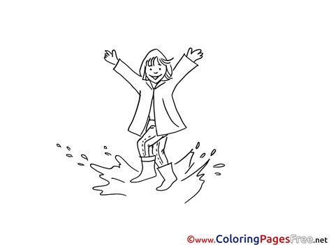 Puddle Colouring Page Printable Free