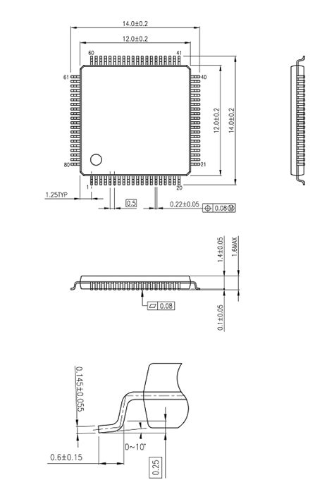 LQFP80 P 1212 0 50E Package Packing Information Toshiba