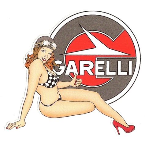 Garelli Right Pin Up Laminated Decal Cafe Racer Bretagne Clicboutic