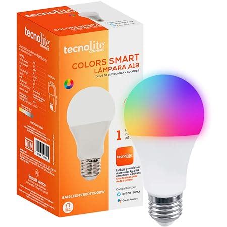 Tecnolite Foco Rgb Inteligente Wi Fi Led W Base E Luz Rgb