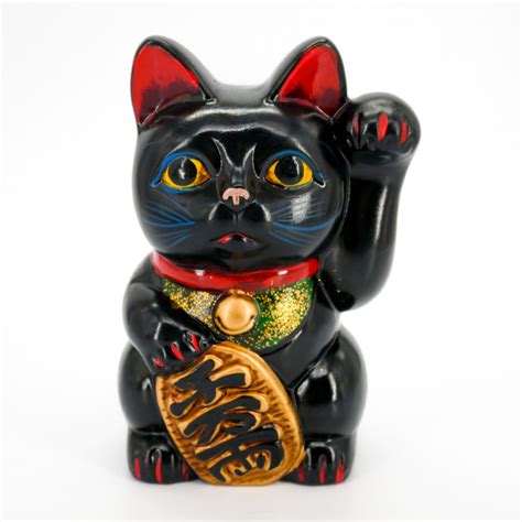 Gato Negro Gigante Trae Suerte Alcanc A Japonesa Manekineko Neko Kuro