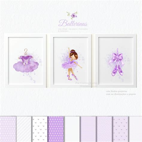 Kit Digital Ballerinas Bailarinas Produto Digital Topo De Bolo