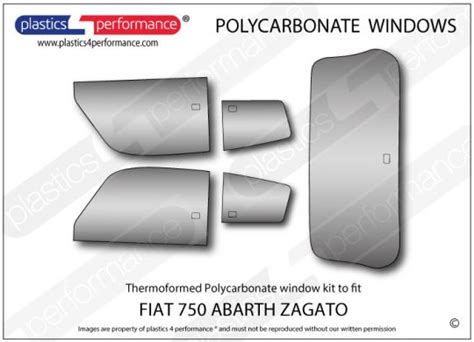 Fiat Abarth Zagato Lexan Polycarbonate Window Kit