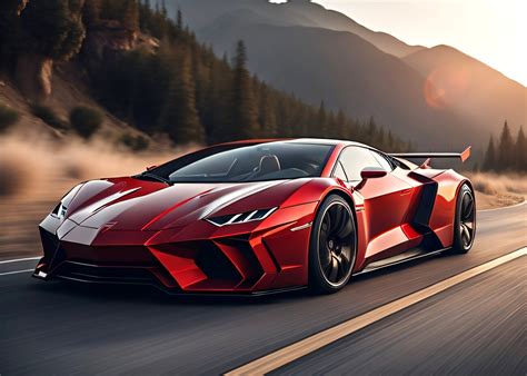 wall art print fast red car europosters