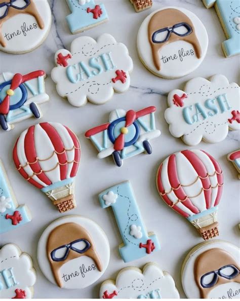 Hot Air Balloon Cookies For A Travel Themed Baby Shower