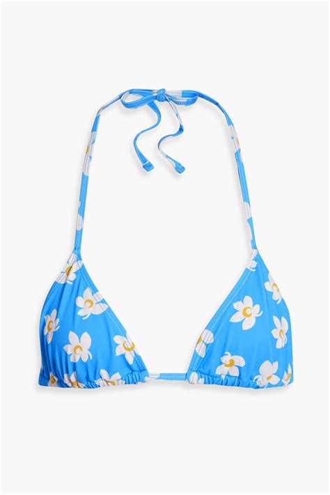HVN Floral Print Triangle Bikini Top THE OUTNET