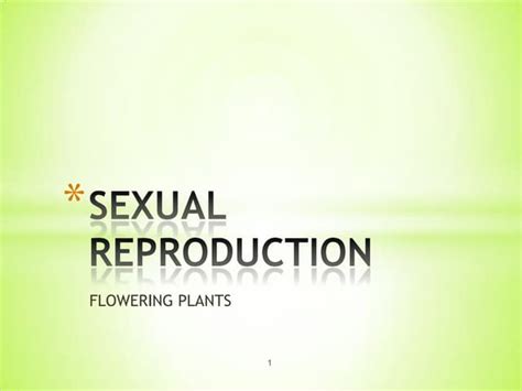 Sexual Reproduction Flowering Plantspucii Ppt